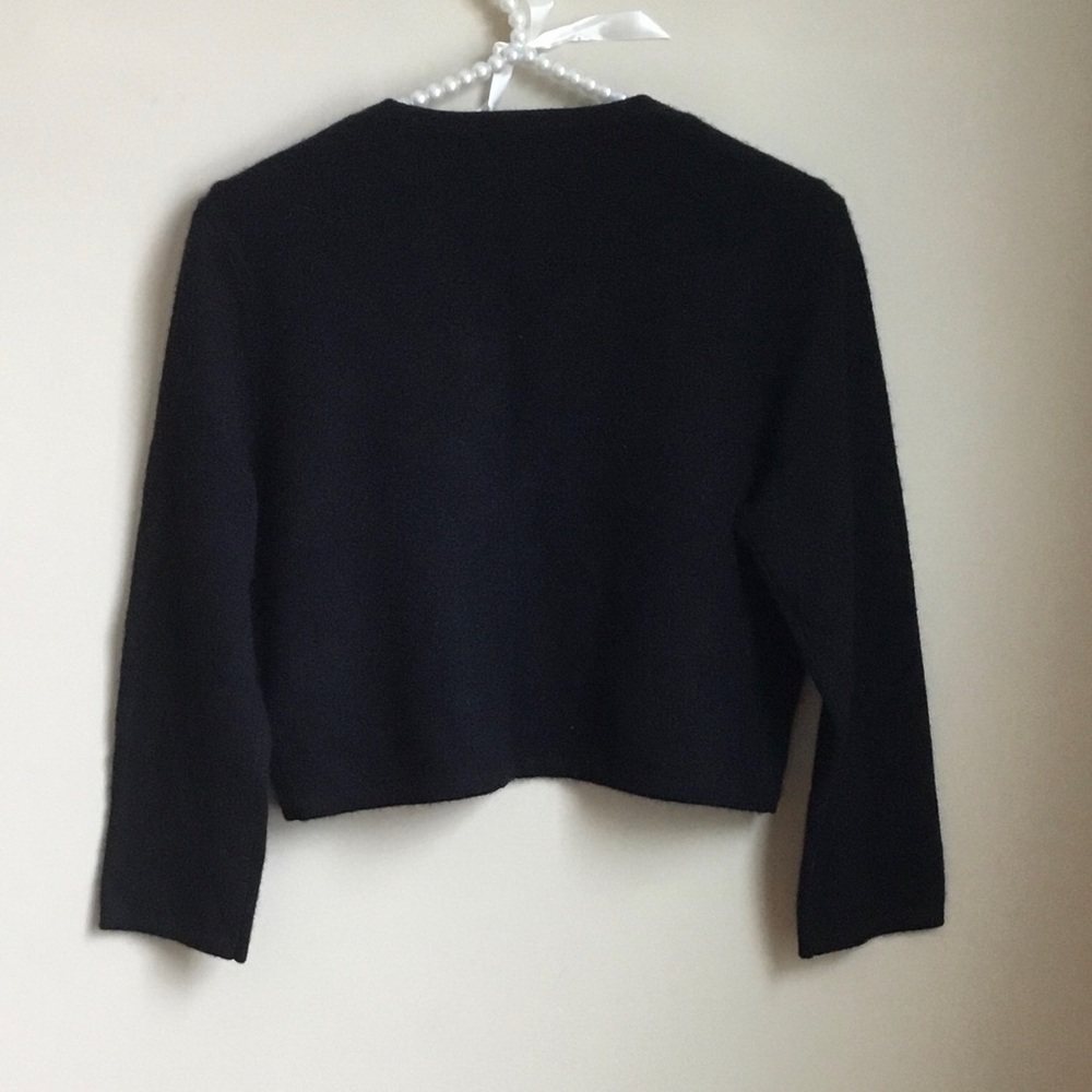 NEW Saks Fifth Avenue Black Cashmere Bolero Cardigan Sweater - Picture 6 of 8